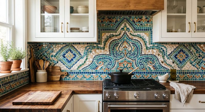 Mosaic Backsplash Installation in Wilmington, NC