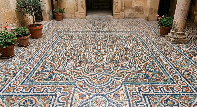Mosaic Tile Floor Installation in Loudoun County, VA