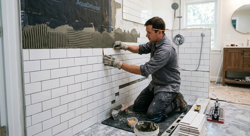 Tile Shower Floor Installation in Denver County, CO